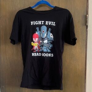 Out of Print Black 'Fight Evil Read Books' Graphic Tee